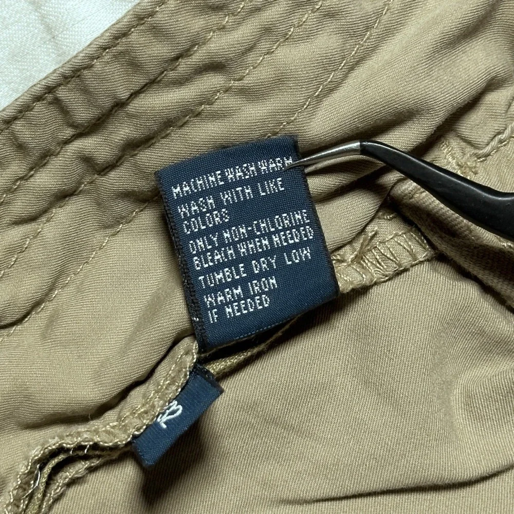 Polo Ralph Lauren Cargo Pants Men 34x32 Roll Up Leg Outdoors Hiking Tan Khaki